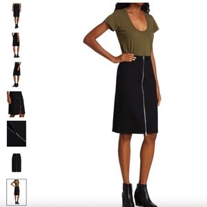 NWOT Rag & Bone Black Pencil Skirt Front Zipper